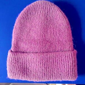 ZARA Oversized Chunky Turned Up Knit Beanie —DEEP LILAC LAVENDER PURPLE - Medium